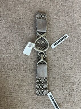 Suzi Roher Silver-Tone Chain Link Stretch Belt with Interlocking Ring